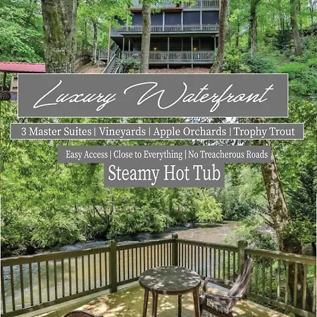 Luxury Babbling River Mtn Home - 3 Master Suites - Hot Tub - Great Price! (Adults Only) Ellijay Exterior photo